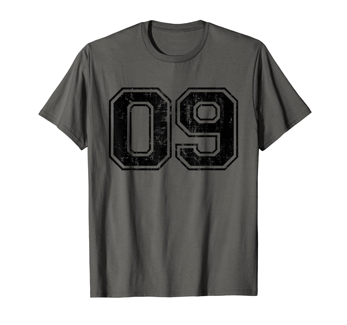 Number 09 Varsity Distressed Sport T-Shirt - Minimalist Print Men Women - T-Shirt, Sweatshirt, Hoodie