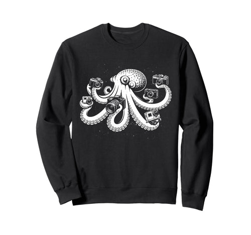 Photographer Octopus Camera Art Sweatshirt - Casual Everyday Wear Unisex - T-Shirt, Sweatshirt, Hoodie