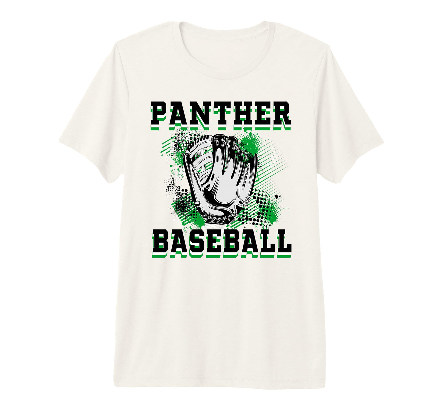 Panther Baseball Mom Grunge Glove T-Shirt - Custom Art Print for Adults - T-Shirt, Sweatshirt, Hoodie