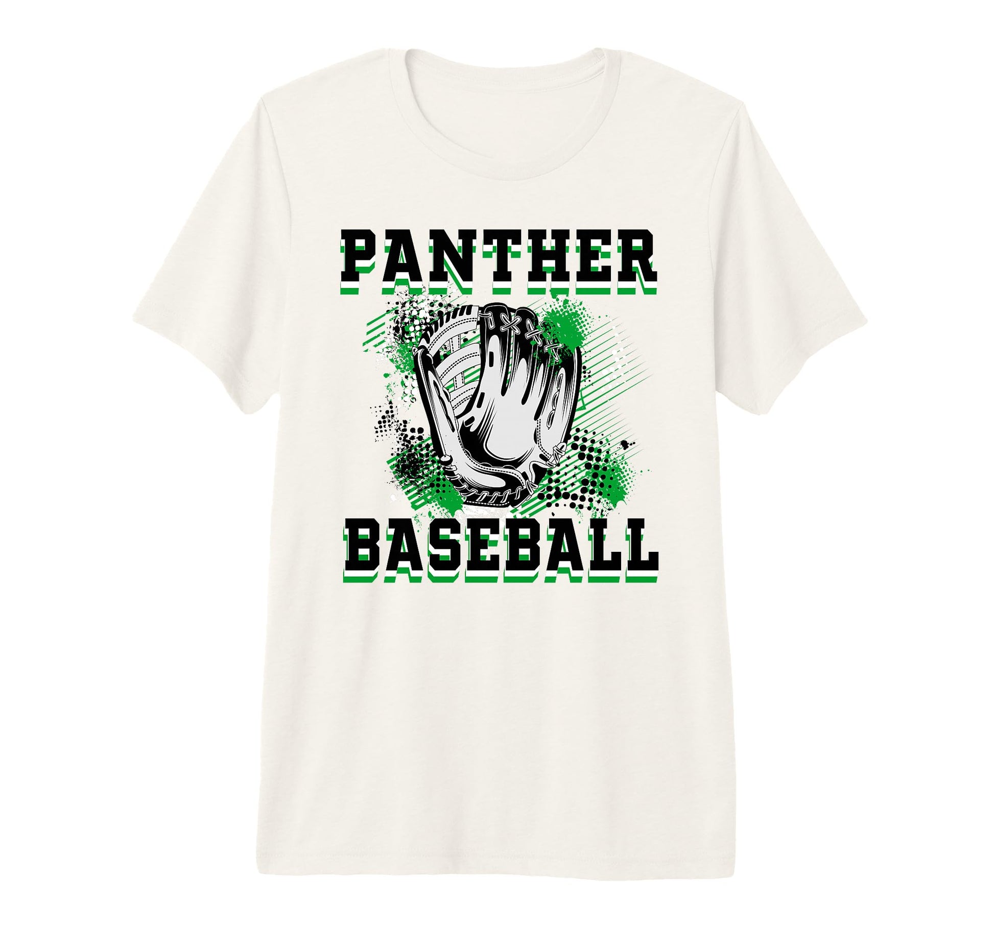 Panther Baseball Mom Grunge Glove T-Shirt - Custom Art Print for Adults - T-Shirt, Sweatshirt, Hoodie