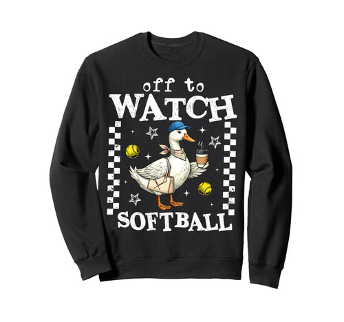 Off To Watch Softball Goose Funny Sweatshirt - Custom Art Print for Adults - T-Shirt, Sweatshirt, Hoodie