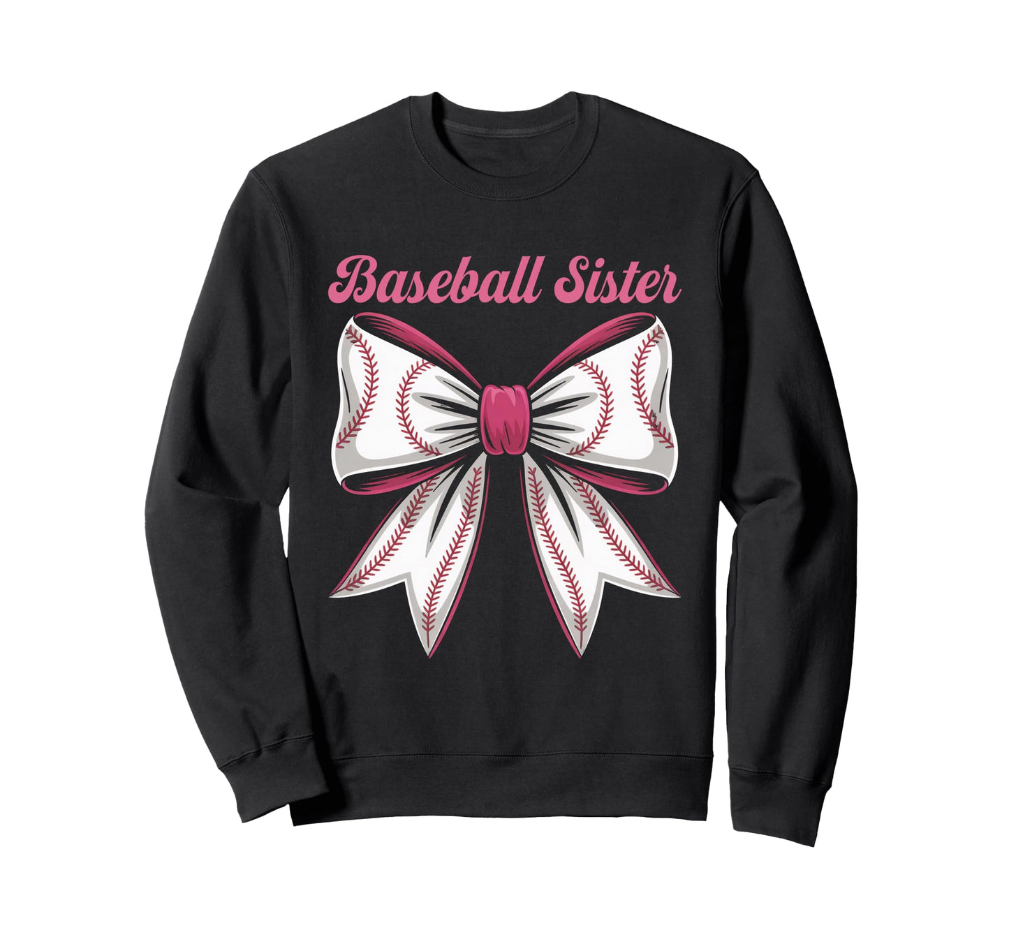 Baseball Sister Coquette Bow Sweatshirt - Minimalist Print Men Women - T-Shirt, Sweatshirt, Hoodie
