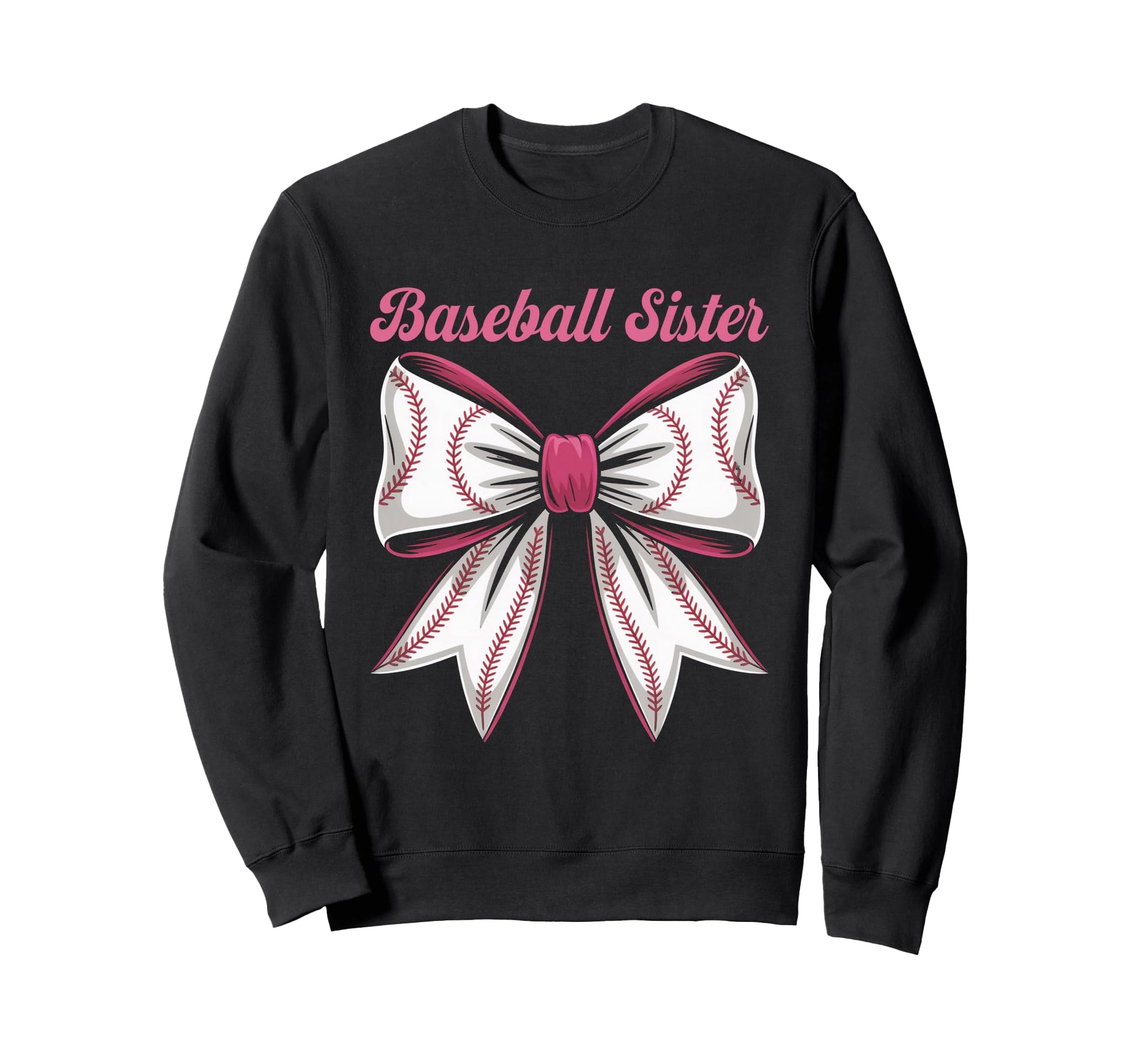 Baseball Sister Coquette Bow Sweatshirt - Minimalist Print Men Women - T-Shirt, Sweatshirt, Hoodie