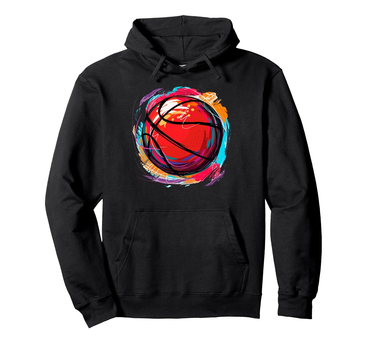 Colorful Basketball Ball Basketball Hoodie - Fun Novelty Design Men Women - T-Shirt, Sweatshirt, Hoodie