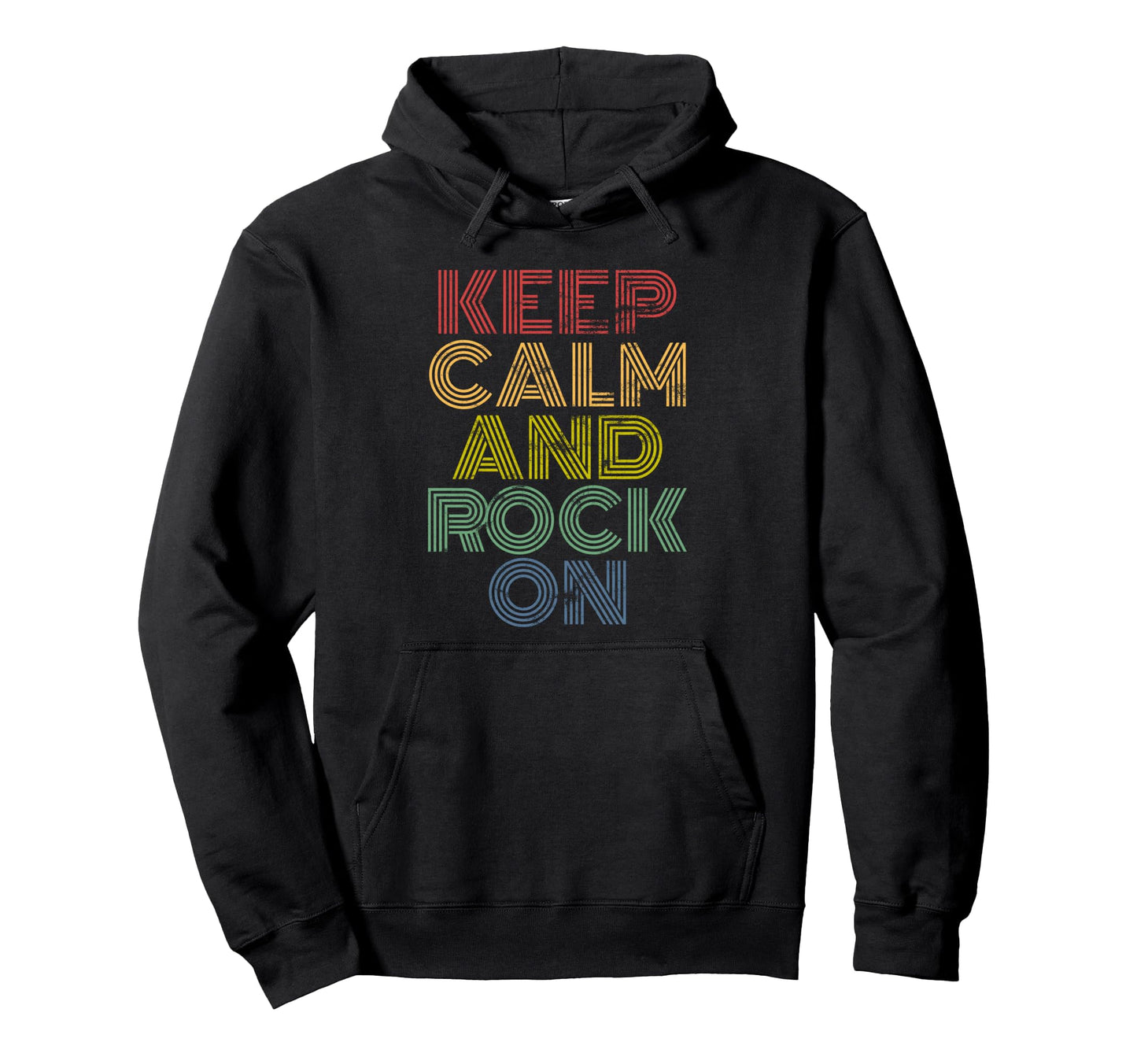 Keep Calm And Rock Rainbow Rock Music Hoodie - Minimalist Print Men Women - T-Shirt, Sweatshirt, Hoodie