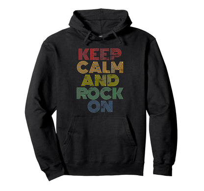 Keep Calm And Rock Rainbow Rock Music Hoodie - Minimalist Print Men Women - T-Shirt, Sweatshirt, Hoodie