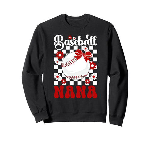 Baseball Nana Groovy Nana Baseball Sweatshirt - Novelty Apparel for Adults - T-Shirt, Sweatshirt, Hoodie
