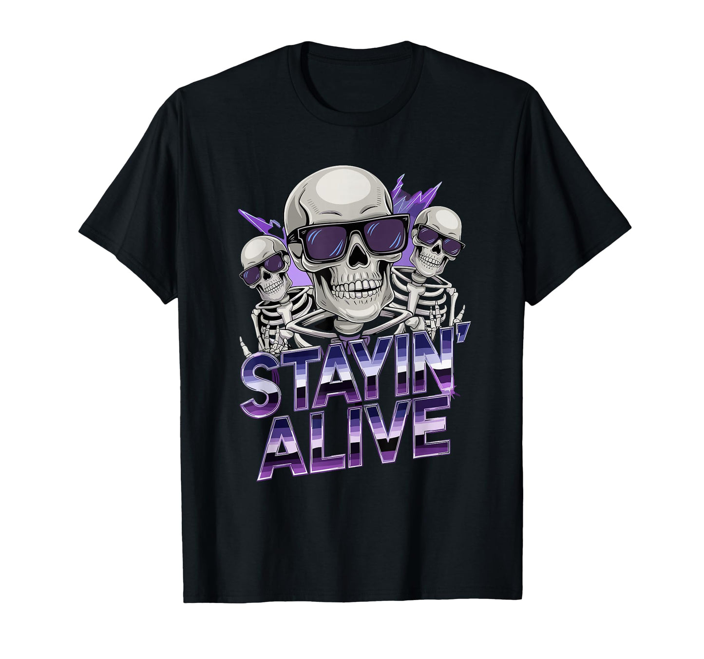 Stayin Alive Skeleton Disco T-Shirt - Streetwear Style for Adults - T-Shirt, Sweatshirt, Hoodie