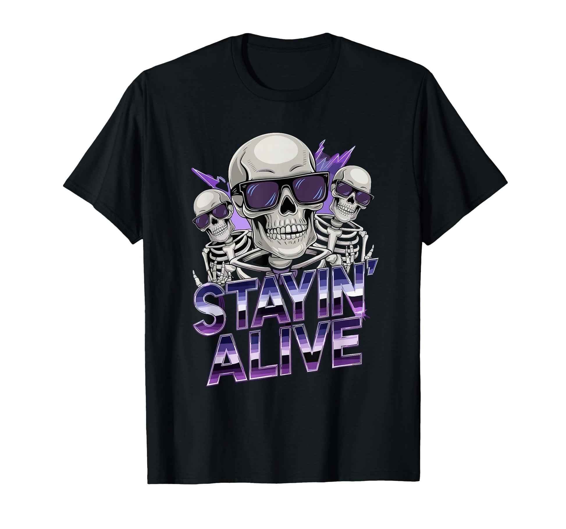 Stayin Alive Skeleton Disco T-Shirt - Streetwear Style for Adults - T-Shirt, Sweatshirt, Hoodie