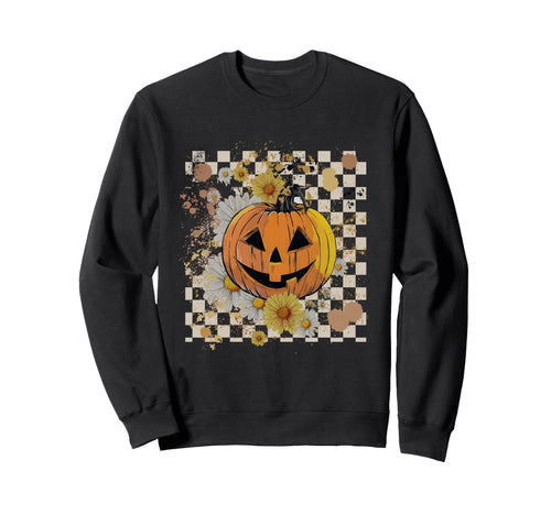 Boho Floral Fall Pumpkin Sweatshirt - Minimalist Print for Adults - T-Shirt, Sweatshirt, Hoodie