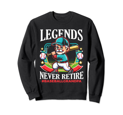 Baseball Grandpa Grandfather Sweatshirt - Minimalist Print for Adults - T-Shirt, Sweatshirt, Hoodie