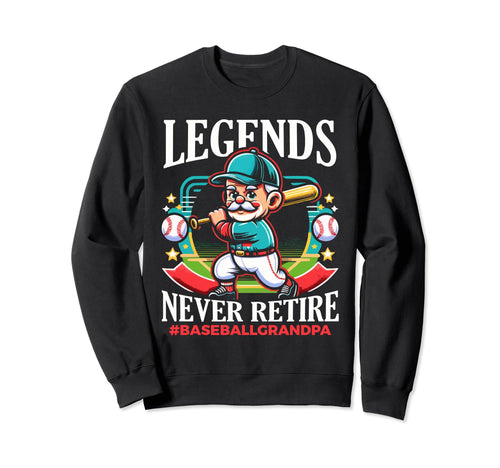 Baseball Grandpa Grandfather Sweatshirt - Minimalist Print for Adults - T-Shirt, Sweatshirt, Hoodie