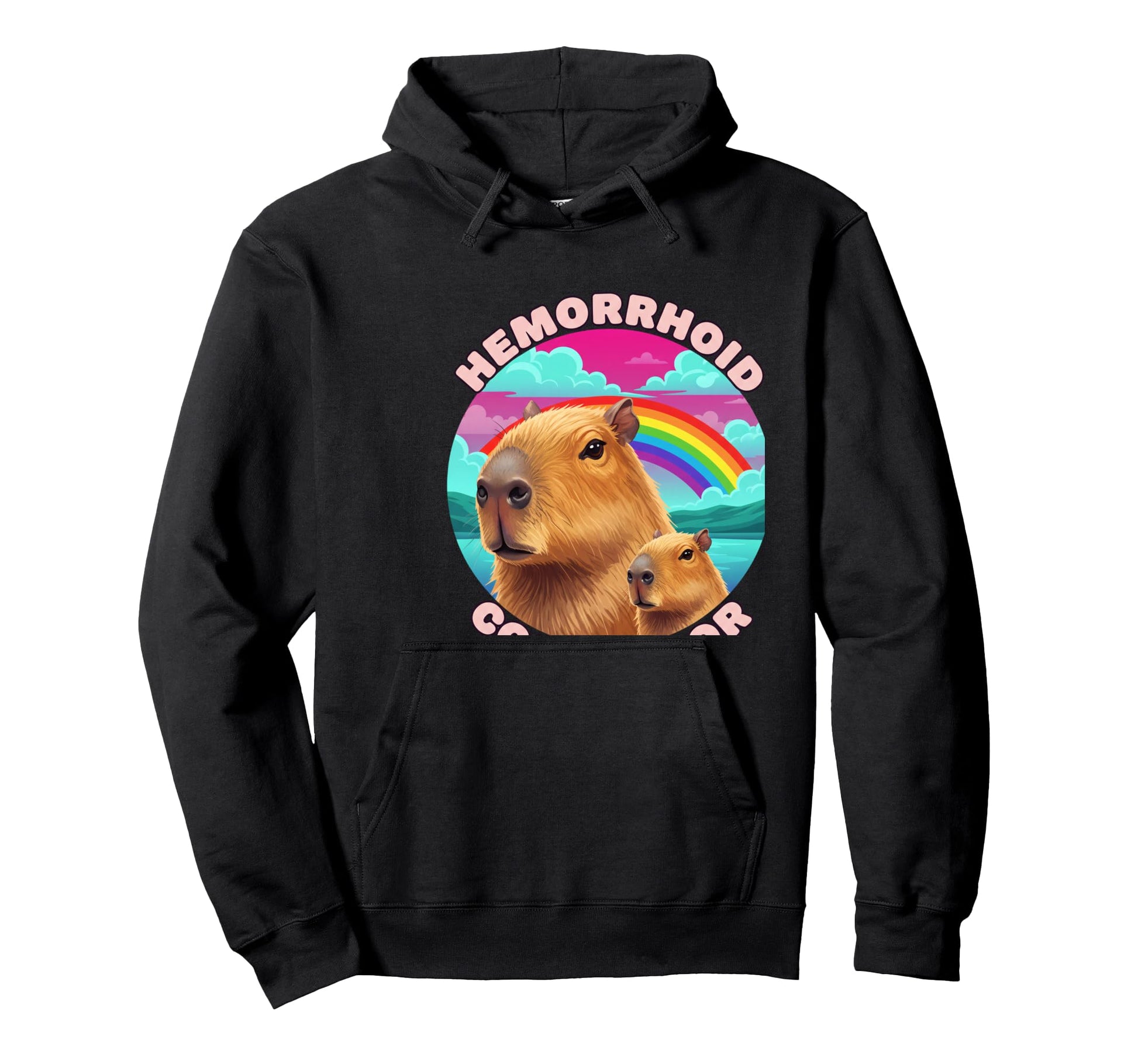 Hemorrhoid Conqueror Funny Capybara Hoodie - Fun Novelty Design for Adults - T-Shirt, Sweatshirt, Hoodie