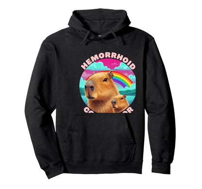 Hemorrhoid Conqueror Funny Capybara Hoodie - Fun Novelty Design for Adults - T-Shirt, Sweatshirt, Hoodie
