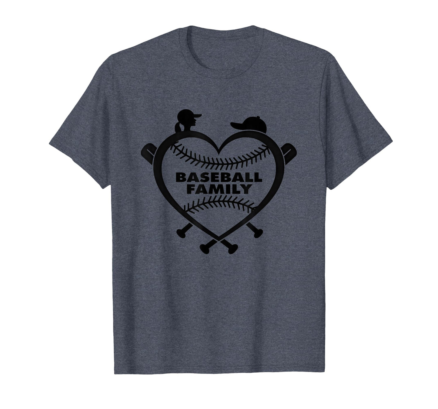 Baseball Family Sister Heart Love Fan T-Shirt - Custom Art Print Unisex - T-Shirt, Sweatshirt, Hoodie