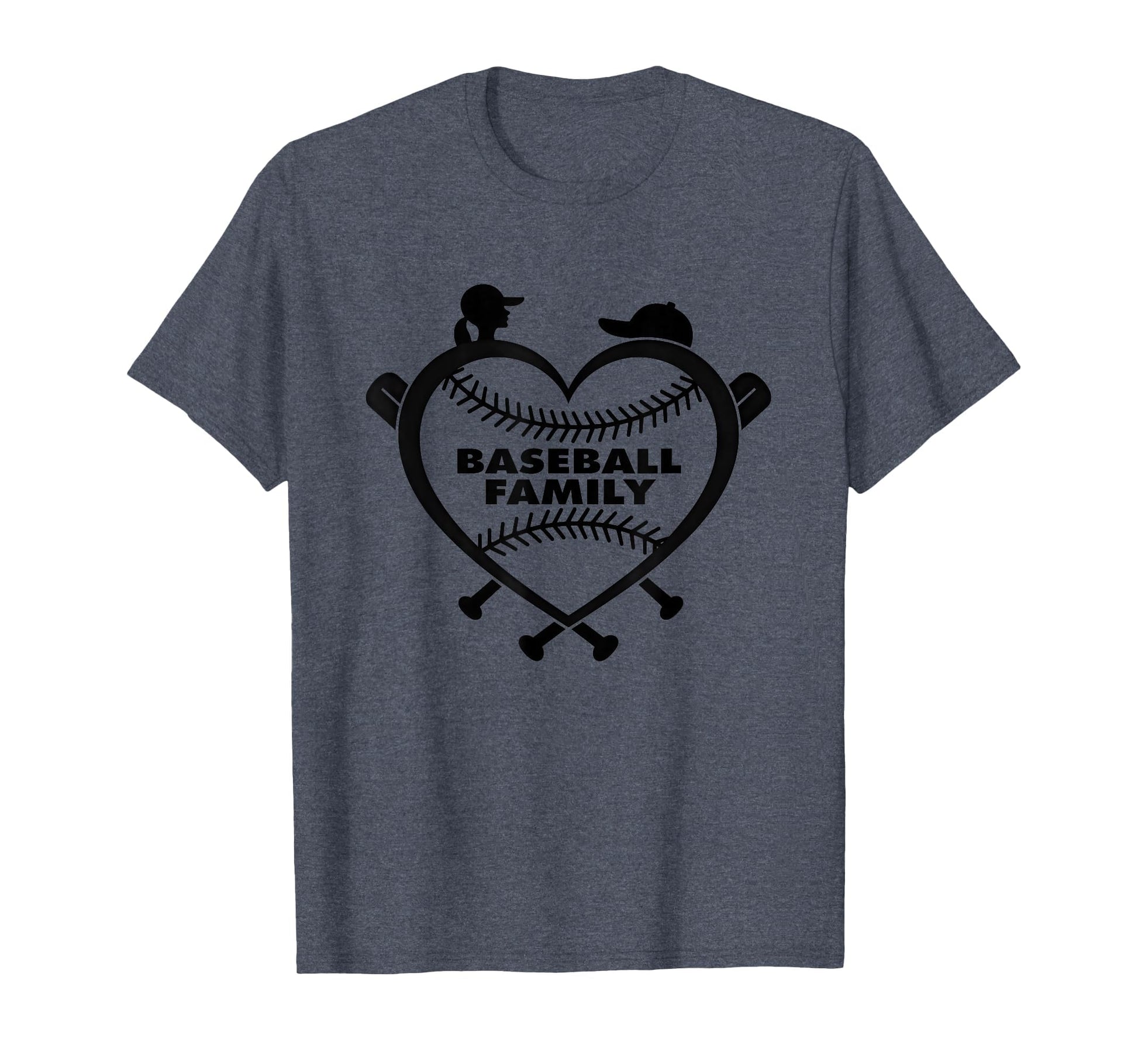 Baseball Family Sister Heart Love Fan T-Shirt - Custom Art Print Unisex - T-Shirt, Sweatshirt, Hoodie
