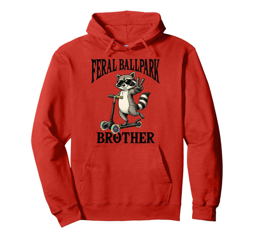 Raccoon And Scooter Feral Ballpark Brother Hoodie - Unique Graphic Unisex - T-Shirt, Sweatshirt, Hoodie