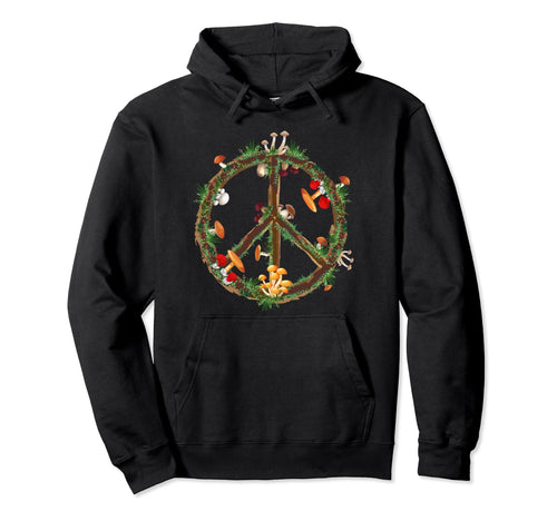 Mushrooms Peace Sign 70S 60S Hippie Hoodie - Streetwear Style for Adults - T-Shirt, Sweatshirt, Hoodie