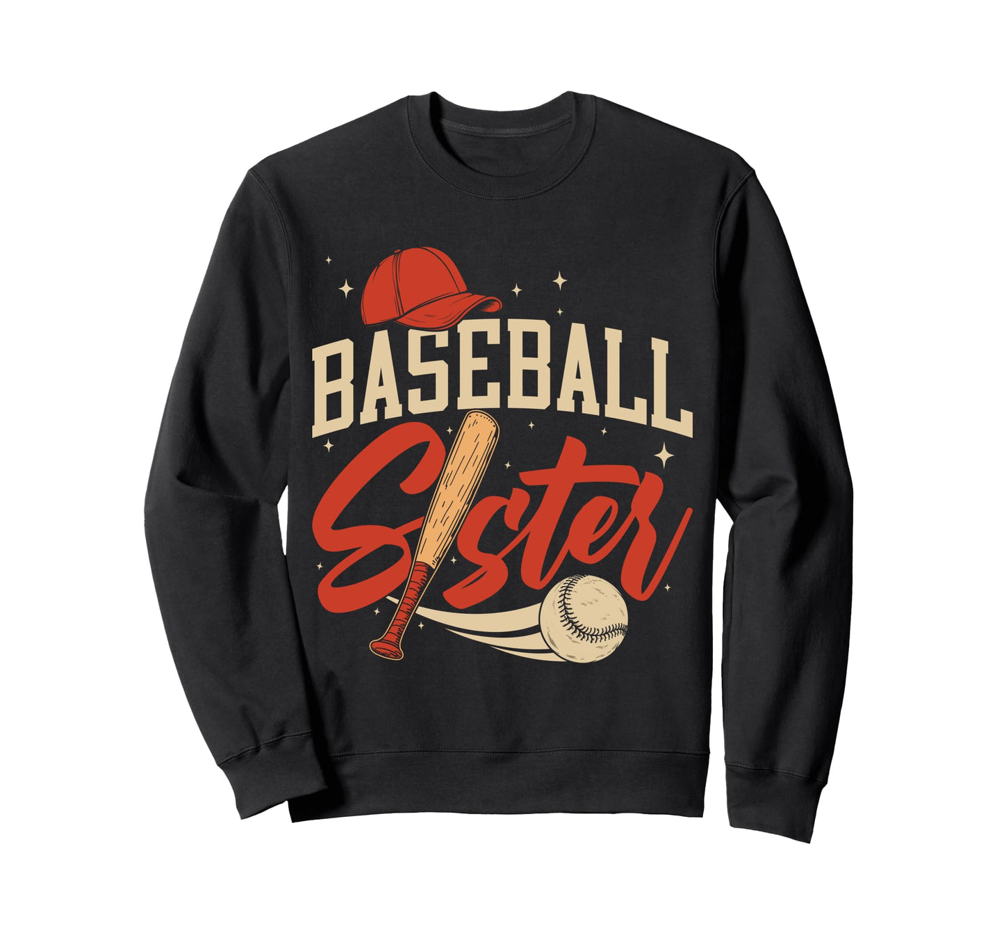 Baseball Sister Siblings Sweatshirt - Fun Novelty Design for Adults - T-Shirt, Sweatshirt, Hoodie