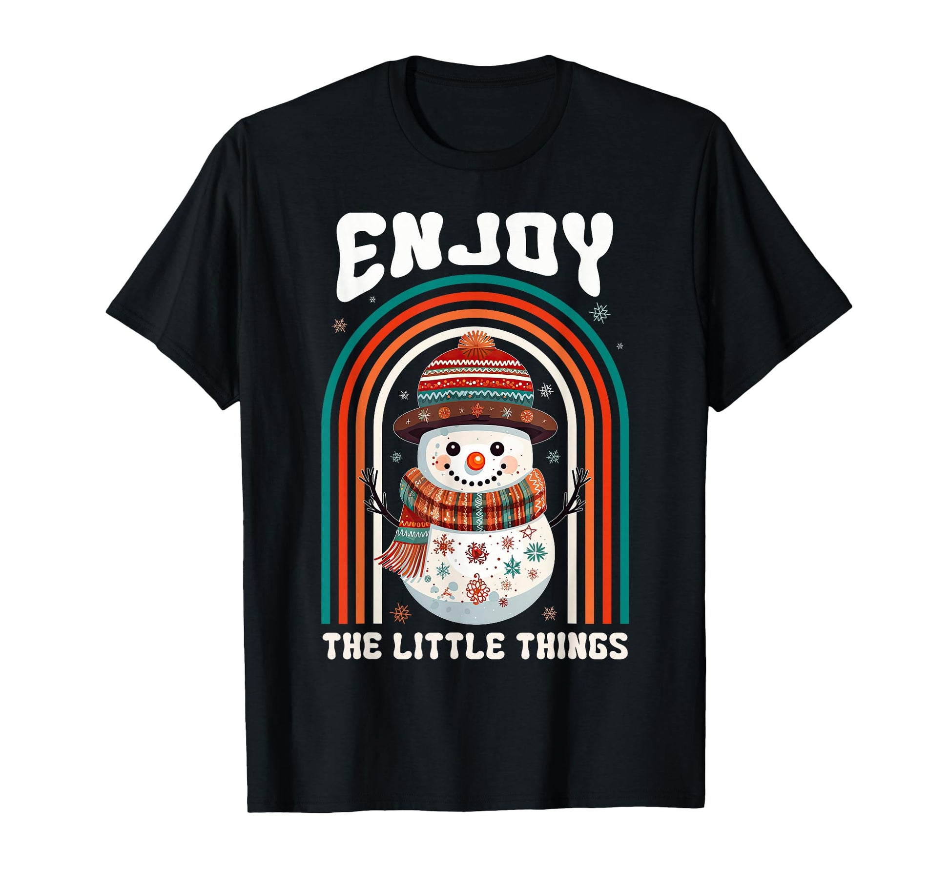 Hippie Snowman Boho Rainbow Groovy T-Shirt - Streetwear Style Unisex - T-Shirt, Sweatshirt, Hoodie