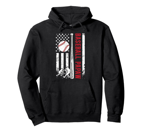 Baseball Papaw Us Flag Papaw Baseball Hoodie - Streetwear Style Unisex - T-Shirt, Sweatshirt, Hoodie
