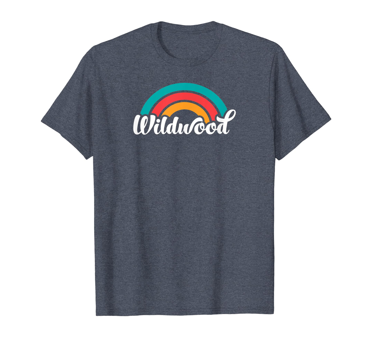 Wildwood Nj Script Rainbow T-Shirt - Minimalist Print for Adults - T-Shirt, Sweatshirt, Hoodie