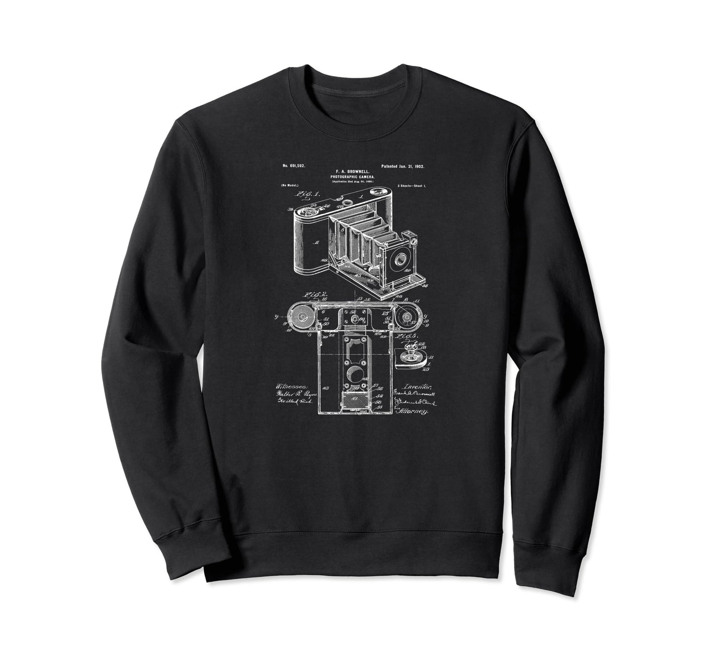 Patent Art 1902 Camera Photography Sweatshirt - Trendy Graphic Men Women - T-Shirt, Sweatshirt, Hoodie