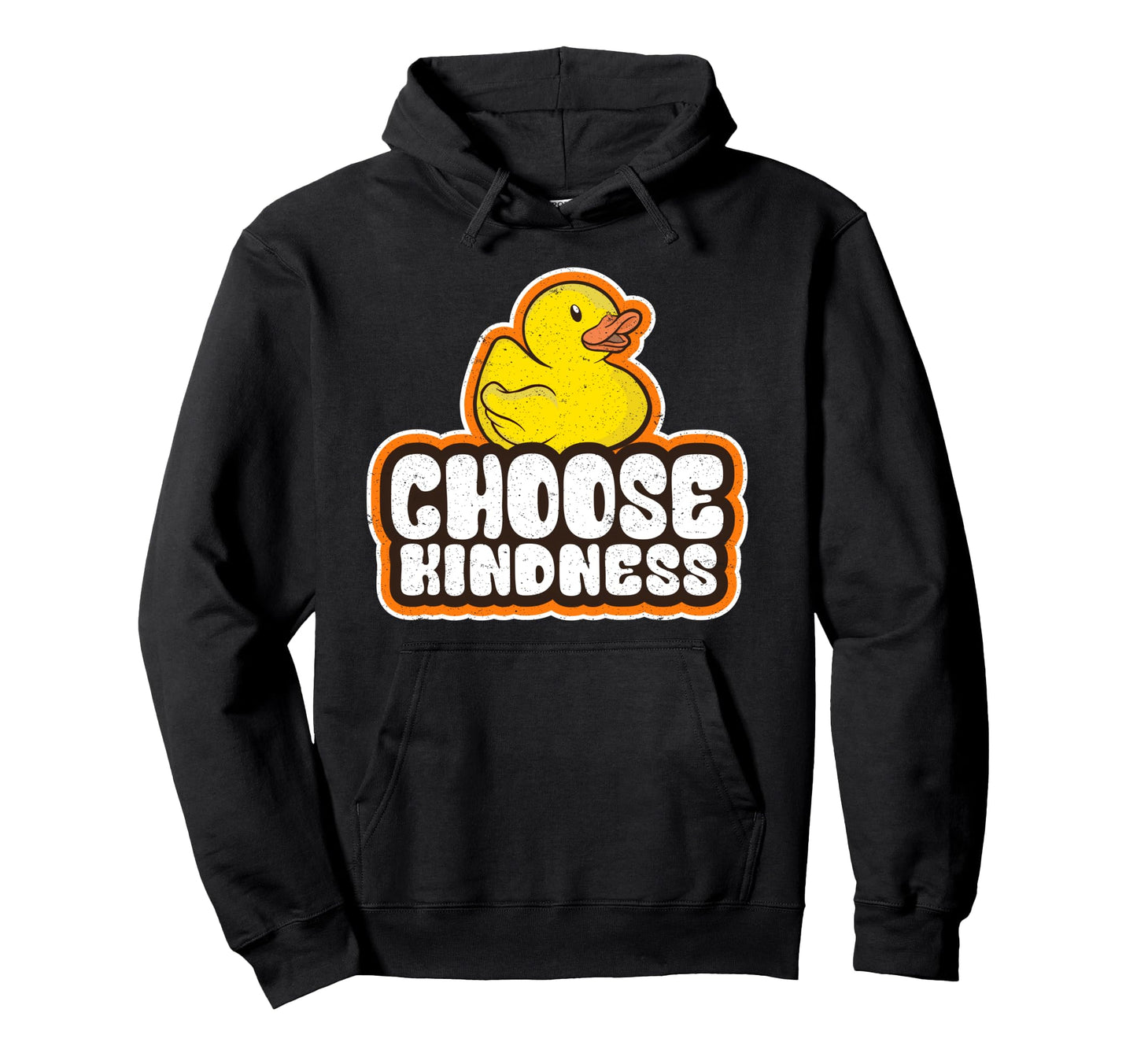 Positive Rubber Duck Rainbow Peace Hoodie - Minimalist Print for Adults - T-Shirt, Sweatshirt, Hoodie