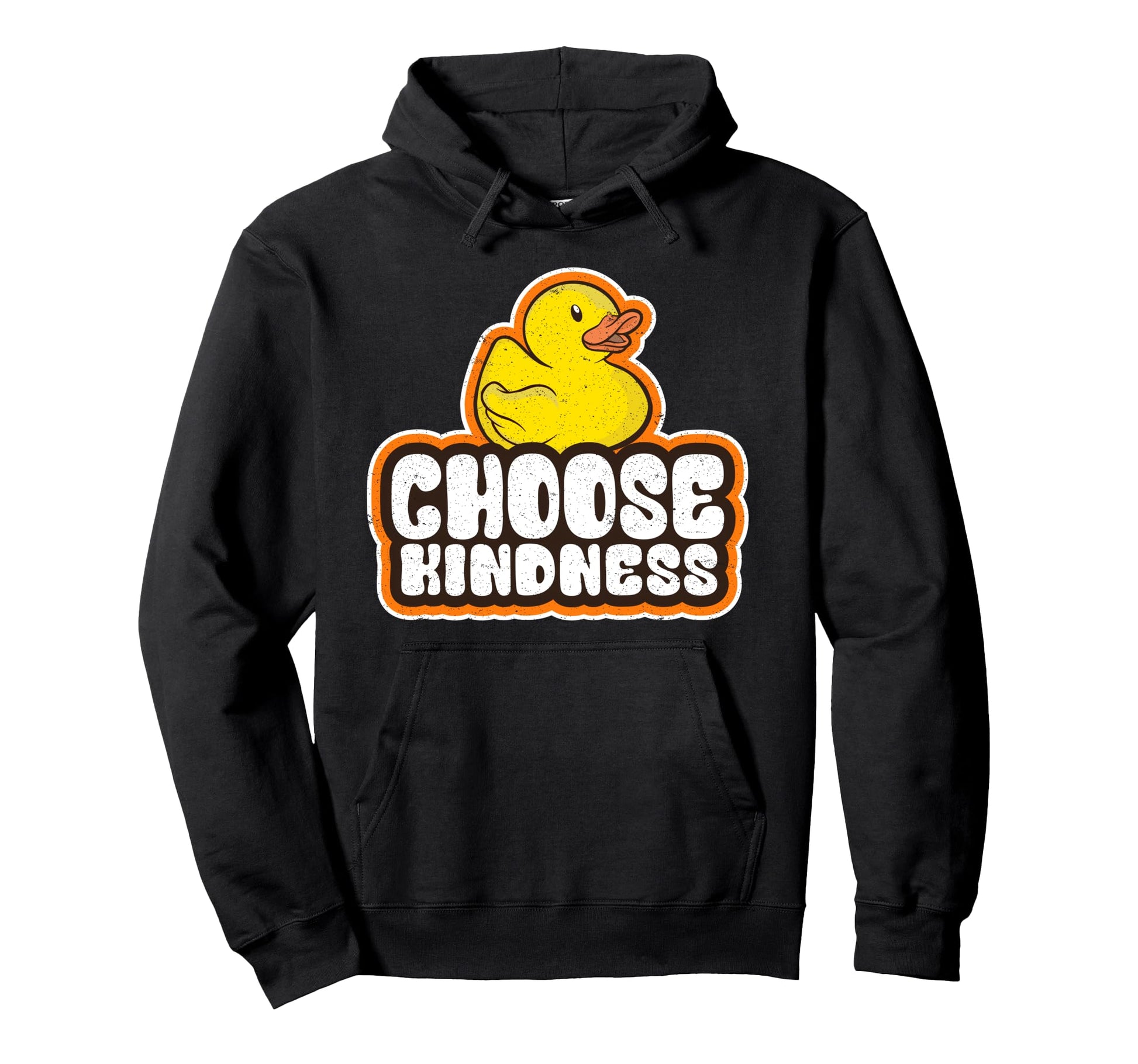 Positive Rubber Duck Rainbow Peace Hoodie - Minimalist Print for Adults - T-Shirt, Sweatshirt, Hoodie