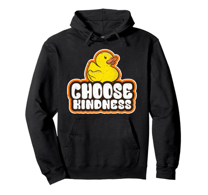Positive Rubber Duck Rainbow Peace Hoodie - Minimalist Print for Adults - T-Shirt, Sweatshirt, Hoodie