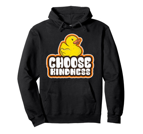 Positive Rubber Duck Rainbow Peace Hoodie - Minimalist Print for Adults - T-Shirt, Sweatshirt, Hoodie