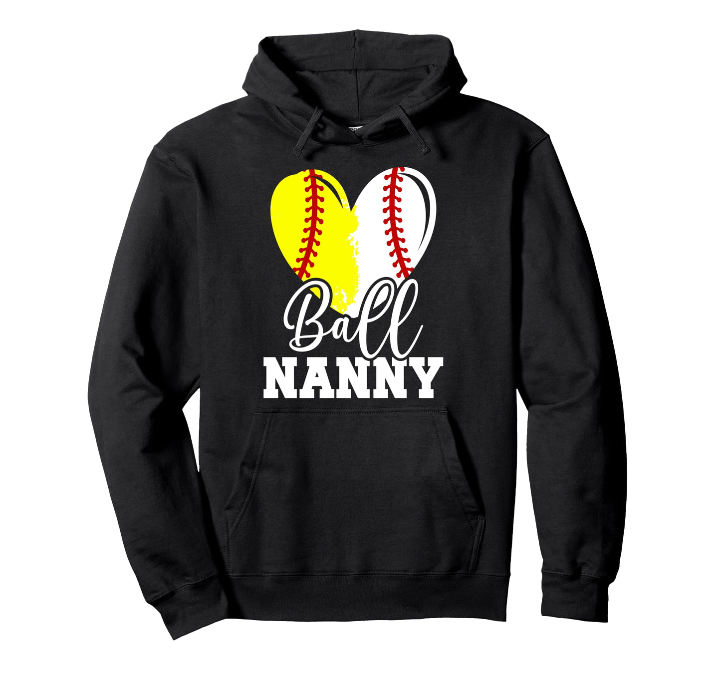 Ball Nanny Heart Baseball Hoodie - Casual Everyday Wear for Adults - T-Shirt, Sweatshirt, Hoodie