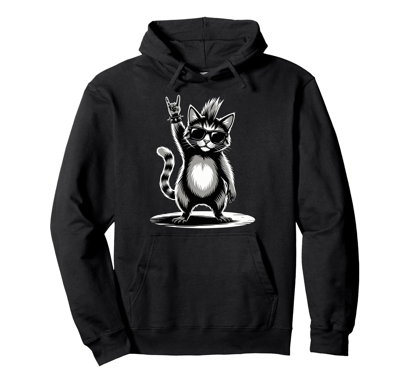 Funny Cat Loving Rock And Roll Heavy Metal Hoodie - Unique Graphic Unisex - T-Shirt, Sweatshirt, Hoodie