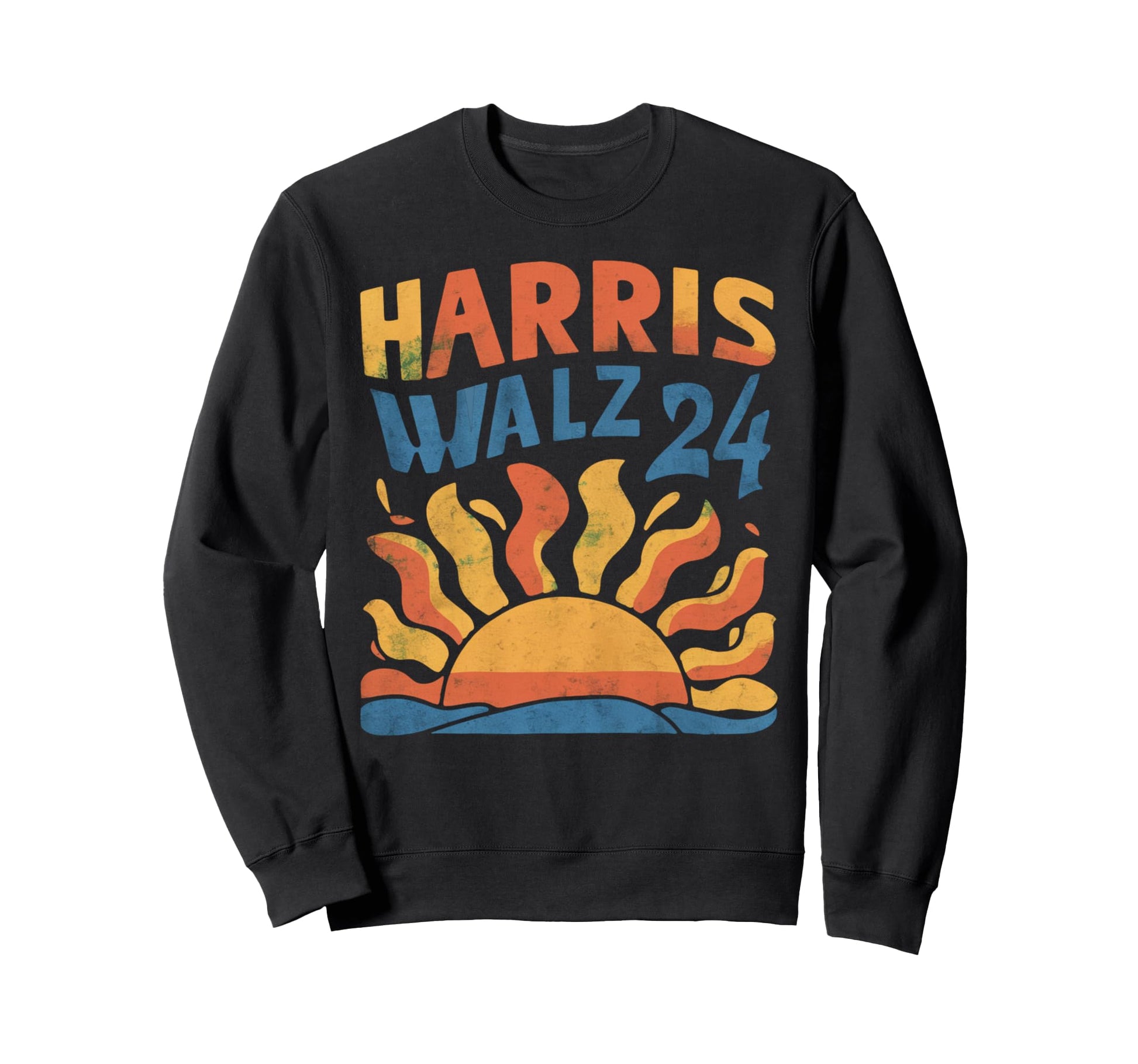 Harris Walz 2024 Boho Artwork Sweatshirt - Streetwear Style Unisex - T-Shirt, Sweatshirt, Hoodie