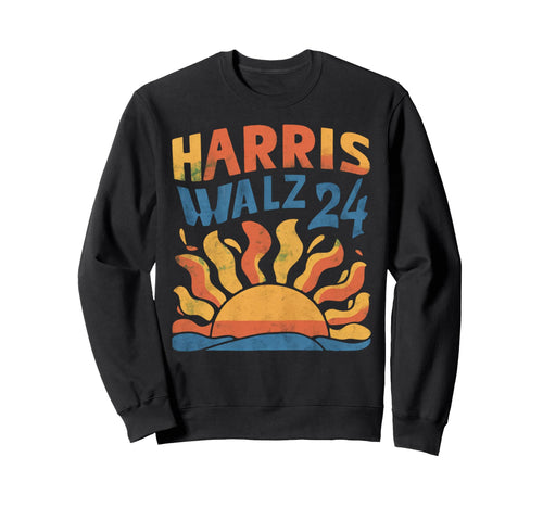 Harris Walz 2024 Boho Artwork Sweatshirt - Streetwear Style Unisex - T-Shirt, Sweatshirt, Hoodie