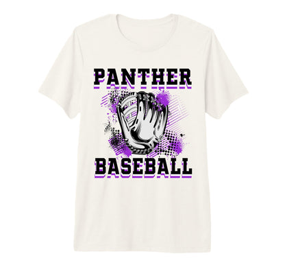 Panther Baseball Mom Grunge Glove Purple T-Shirt - Graphic Print Unisex - T-Shirt, Sweatshirt, Hoodie