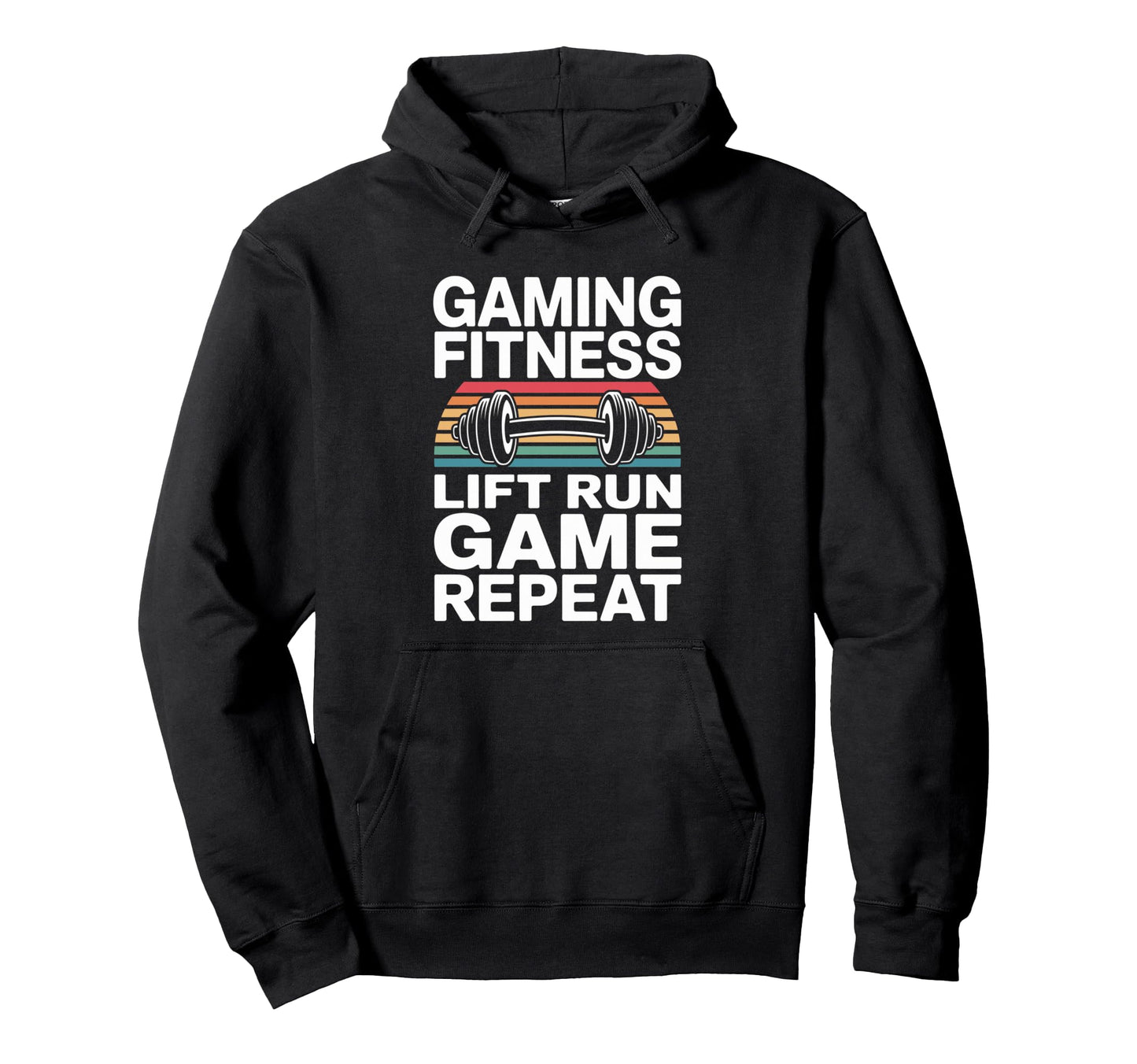 Gaming Fitness Lift Run Game Walk Repeat Hoodie - Custom Art Print Unisex - T-Shirt, Sweatshirt, Hoodie