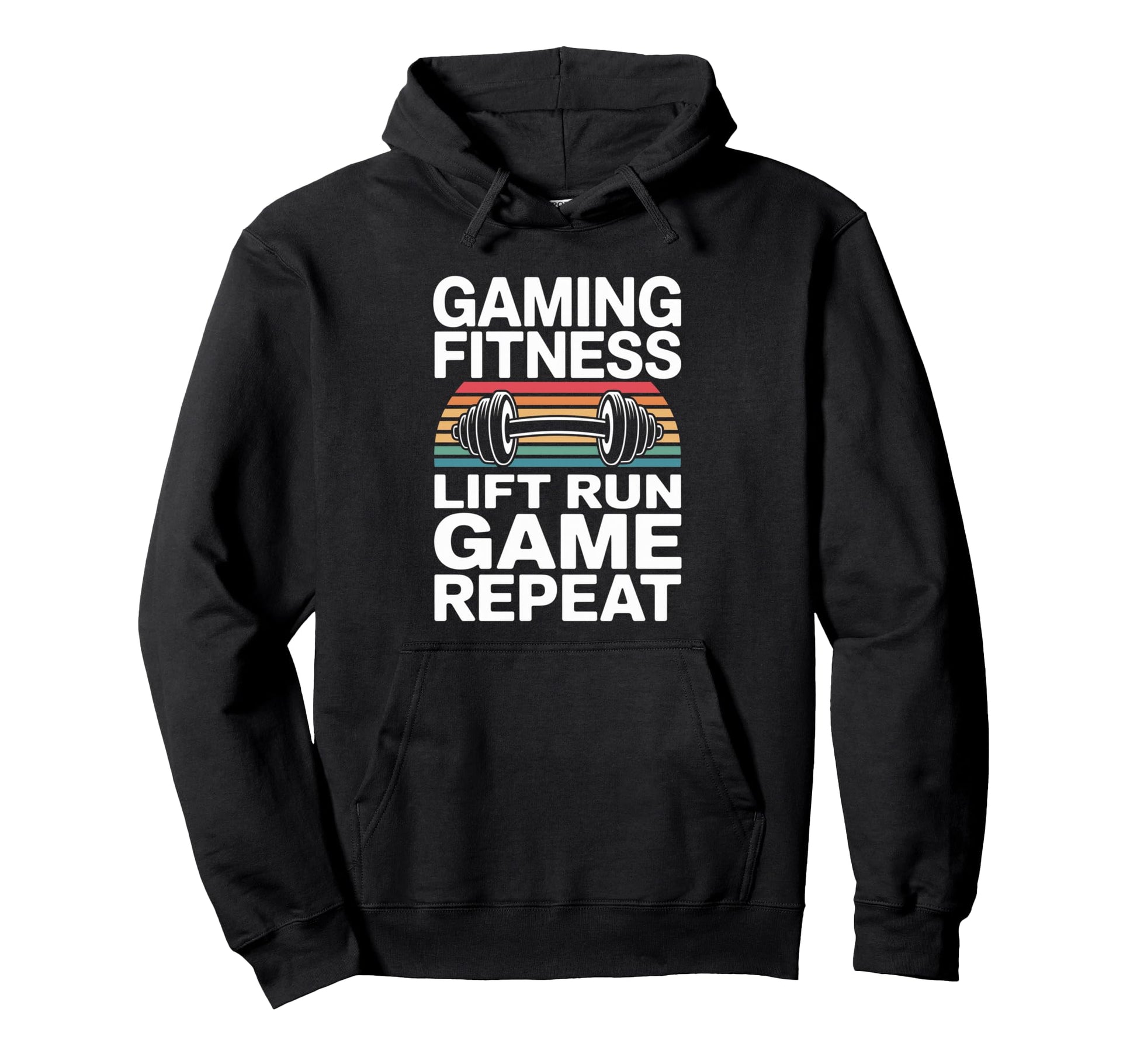 Gaming Fitness Lift Run Game Walk Repeat Hoodie - Custom Art Print Unisex - T-Shirt, Sweatshirt, Hoodie