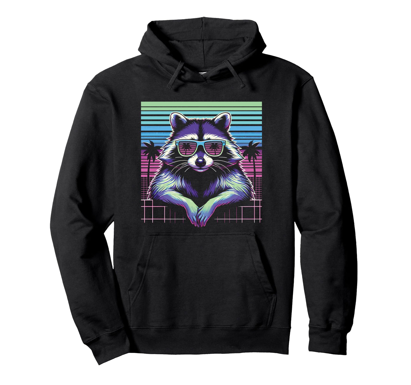 Raccoon Sunglasses 80S Aesthetic Hoodie - Aesthetic Graphic Men Women - T-Shirt, Sweatshirt, Hoodie
