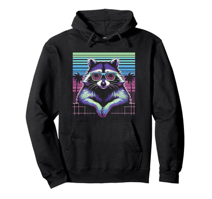 Raccoon Sunglasses 80S Aesthetic Hoodie - Aesthetic Graphic Men Women - T-Shirt, Sweatshirt, Hoodie