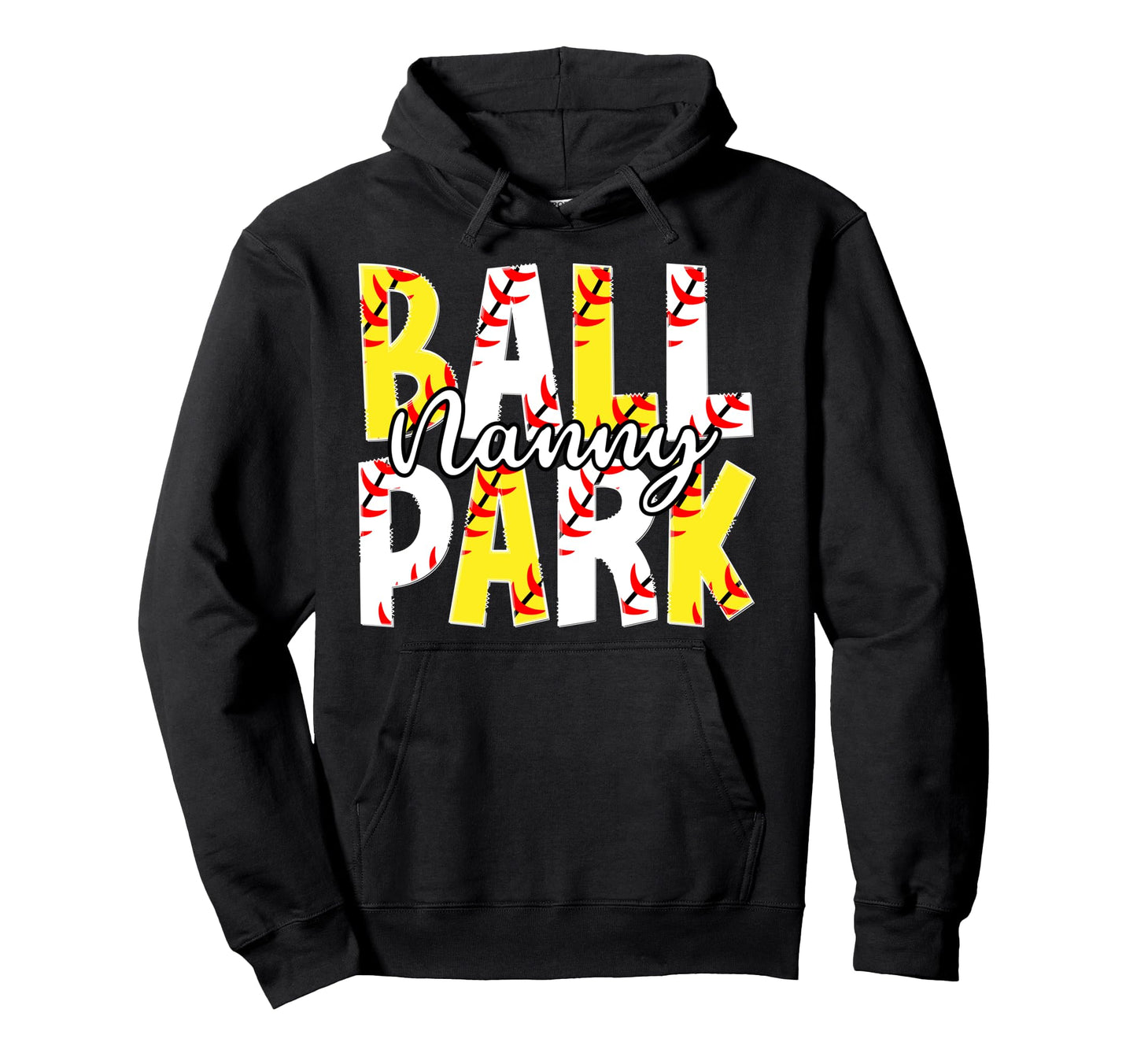 Ballpark Nanny Grandma Softball Hoodie - Aesthetic Graphic for Adults - T-Shirt, Sweatshirt, Hoodie