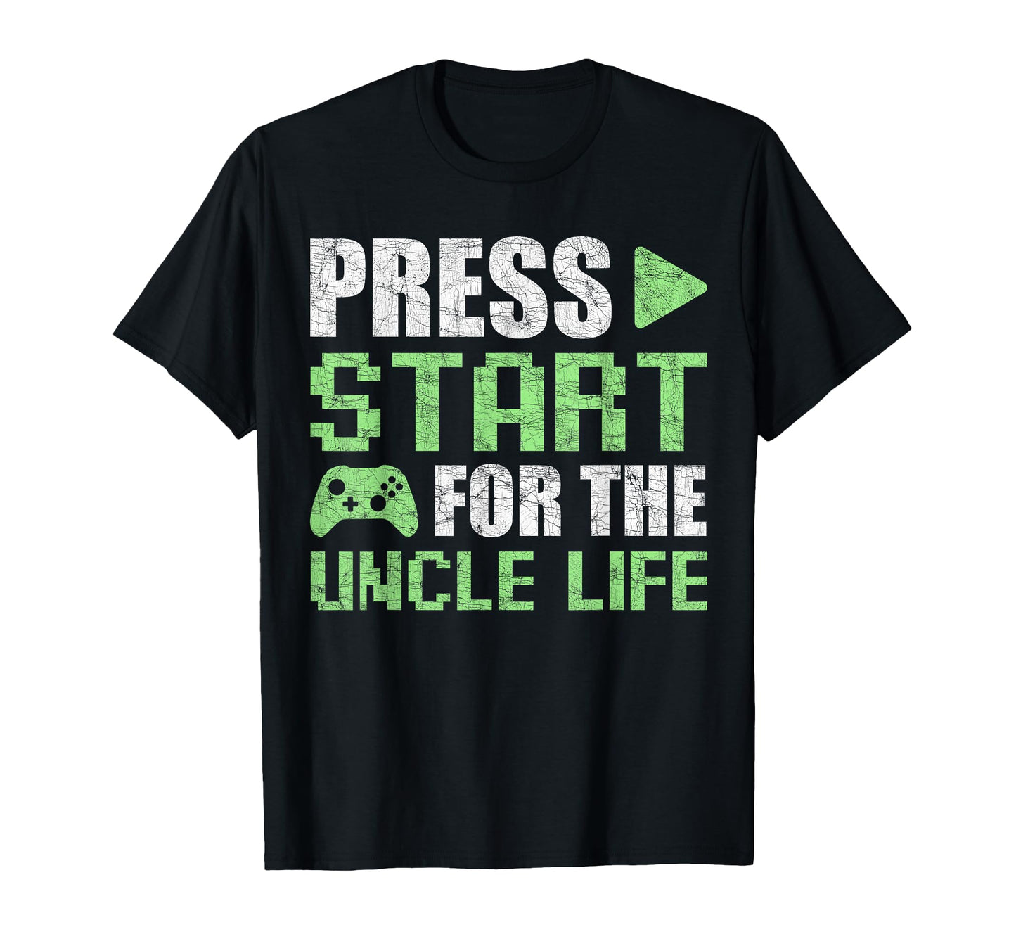 Gamer Uncle Fathers Day Press Start T-Shirt - Minimalist Print for Adults - T-Shirt, Sweatshirt, Hoodie