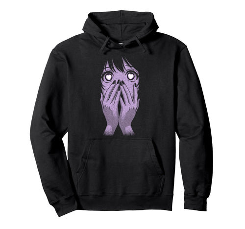 Anime Eyes Hearts Manga Otaku Grunge Hoodie - Minimalist Print for Adults - T-Shirt, Sweatshirt, Hoodie