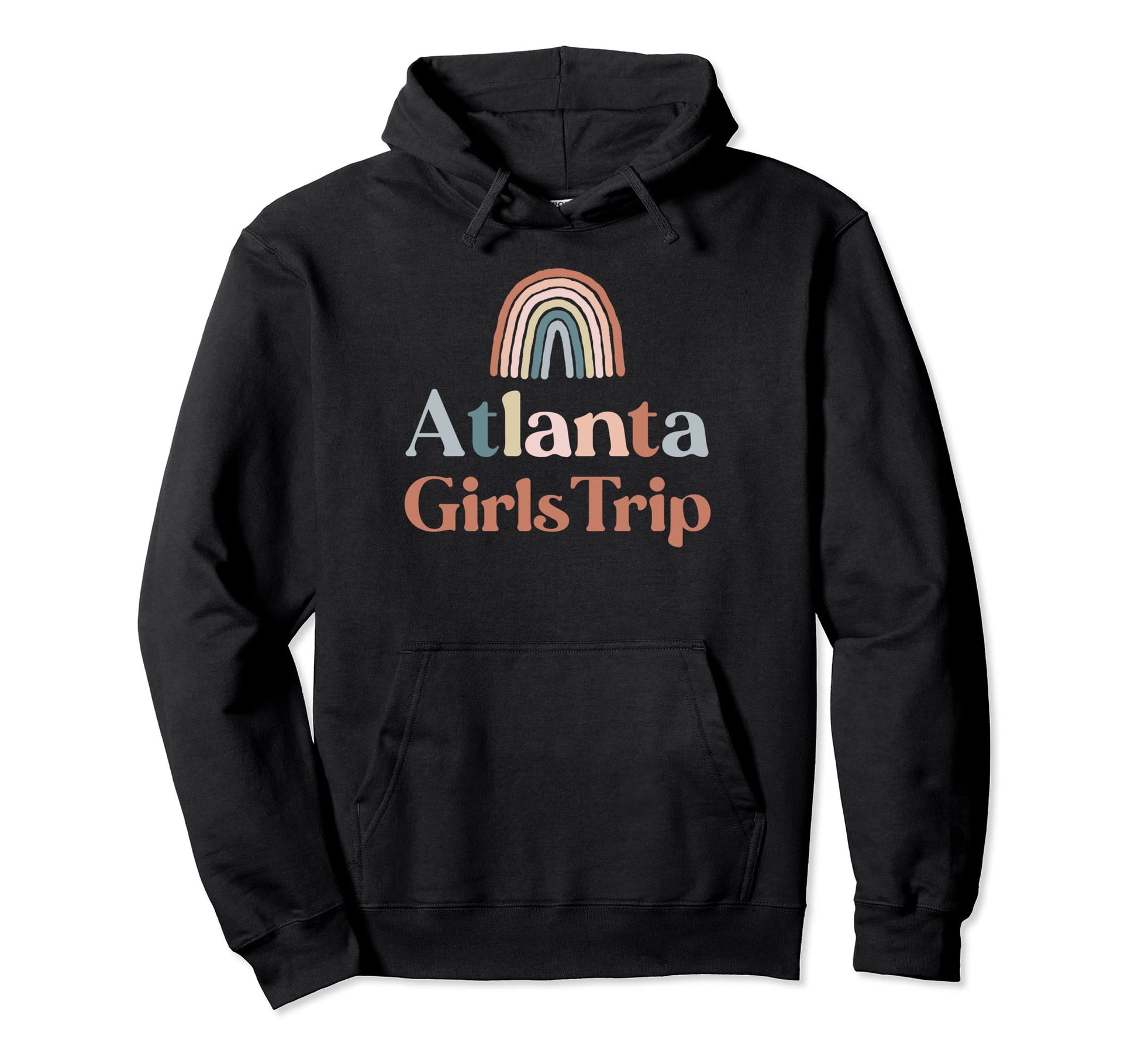 Atlanta Trip Boho Rainbow Group Matching Hoodie - Graphic Print Men Women - T-Shirt, Sweatshirt, Hoodie
