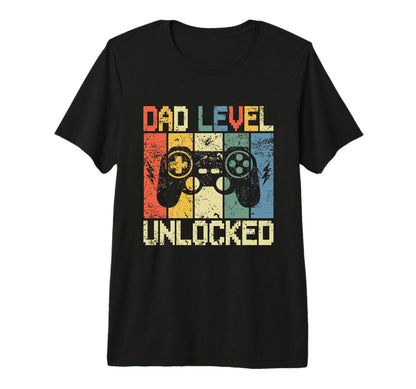 Dad Level Unlocked Gaming Controller T-Shirt - Trendy Graphic Men Women - T-Shirt, Sweatshirt, Hoodie