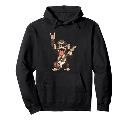 Rockstar Monkey Sunglasses Hoodie - Casual Everyday Wear for Adults - T-Shirt, Sweatshirt, Hoodie