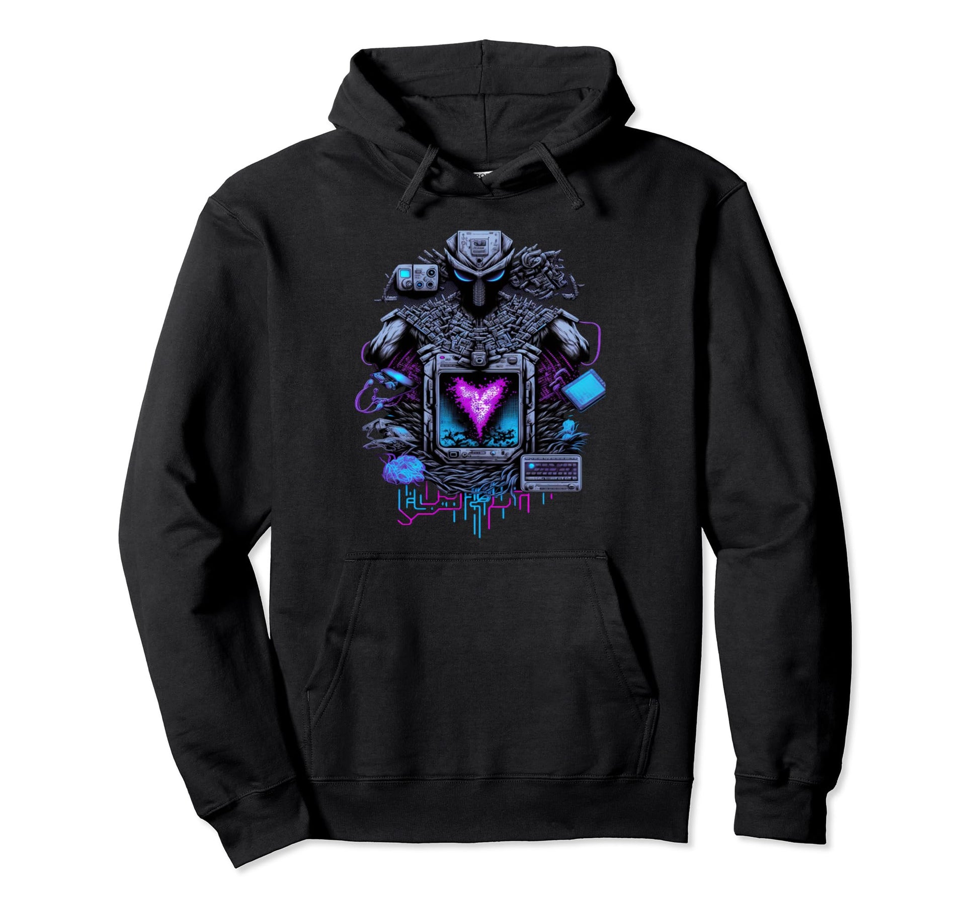 Vaporwave Aesthetic Psychedelic Cybertronic Hoodie - Unique Graphic Unisex - T-Shirt, Sweatshirt, Hoodie