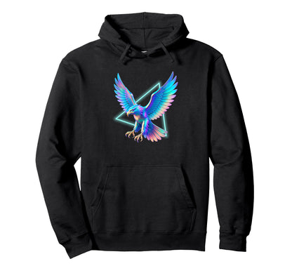 Rainbow Eagle Triangle Tech Synth Hoodie - Trendy Graphic Unisex - T-Shirt, Sweatshirt, Hoodie
