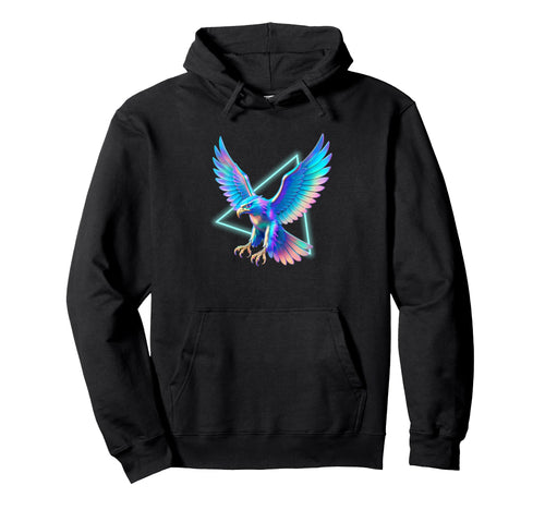 Rainbow Eagle Triangle Tech Synth Hoodie - Trendy Graphic Unisex - T-Shirt, Sweatshirt, Hoodie