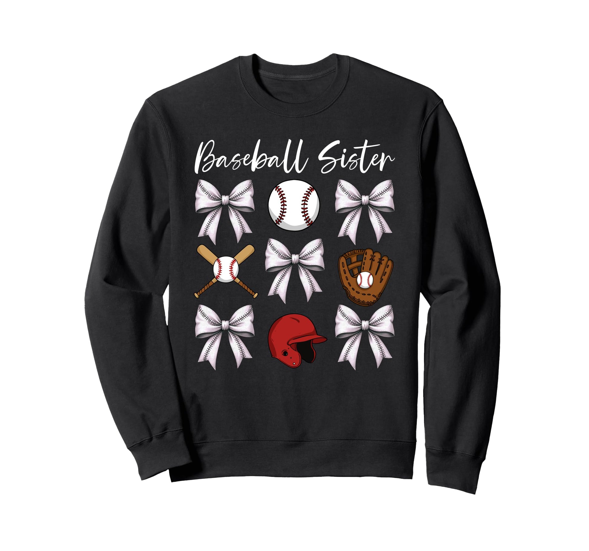 Baseball Sister Coquette Bow Cheer Sweatshirt - Unique Graphic for Adults - T-Shirt, Sweatshirt, Hoodie